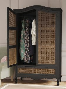 Laura Ashley Montpellier 2 Door 1 Drawer Wardrobe in Black | Shackletons