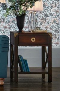 Laura Ashley Balmoral 1 Drawer Side Table in Chestnut | Shackletons