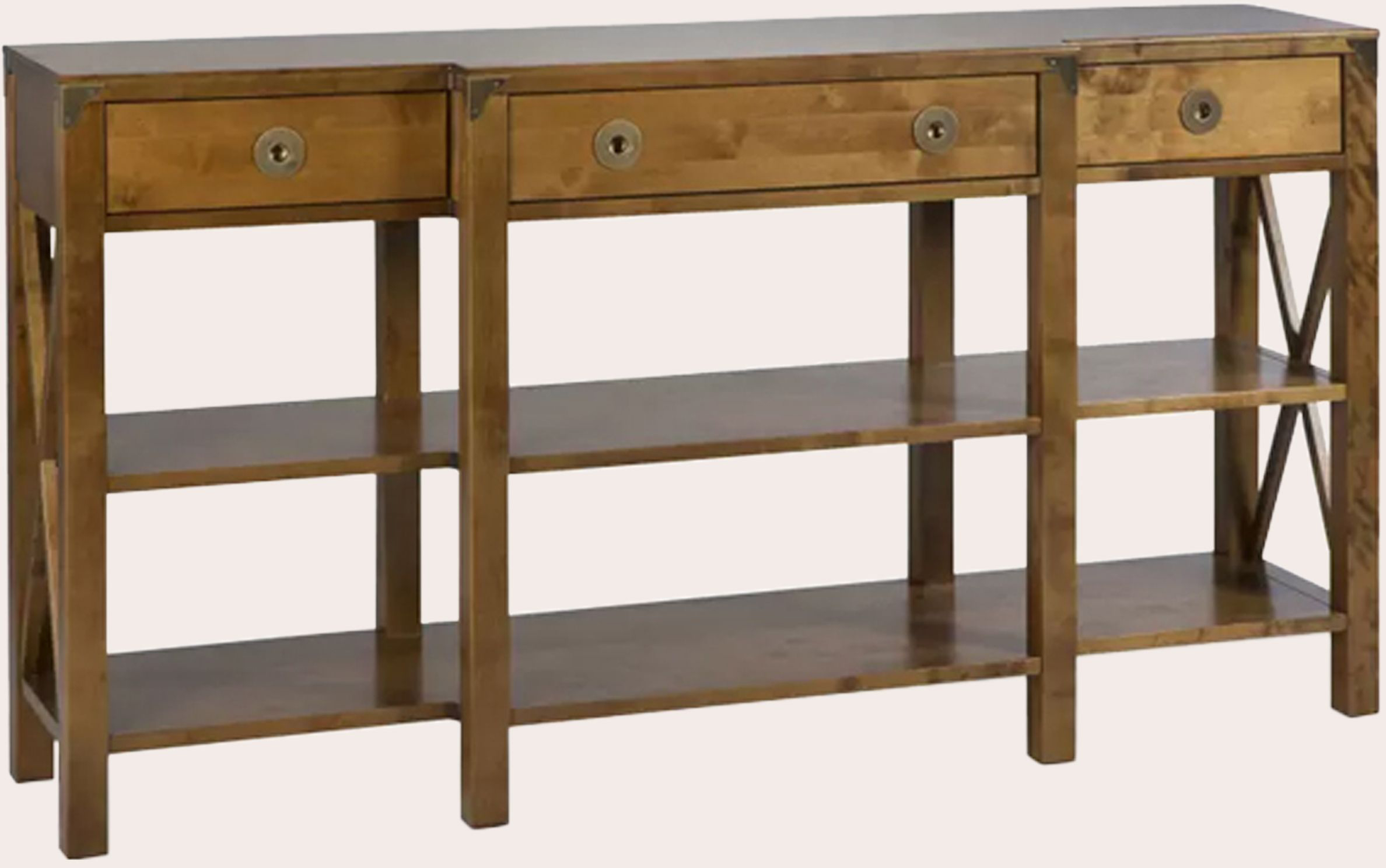 Laura Ashley Balmoral 3 Drawer Triple Console Table in Honey