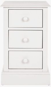 Laura Ashley Ashwell 3 Drawer Bedside Chest in Cotton White | Shackletons