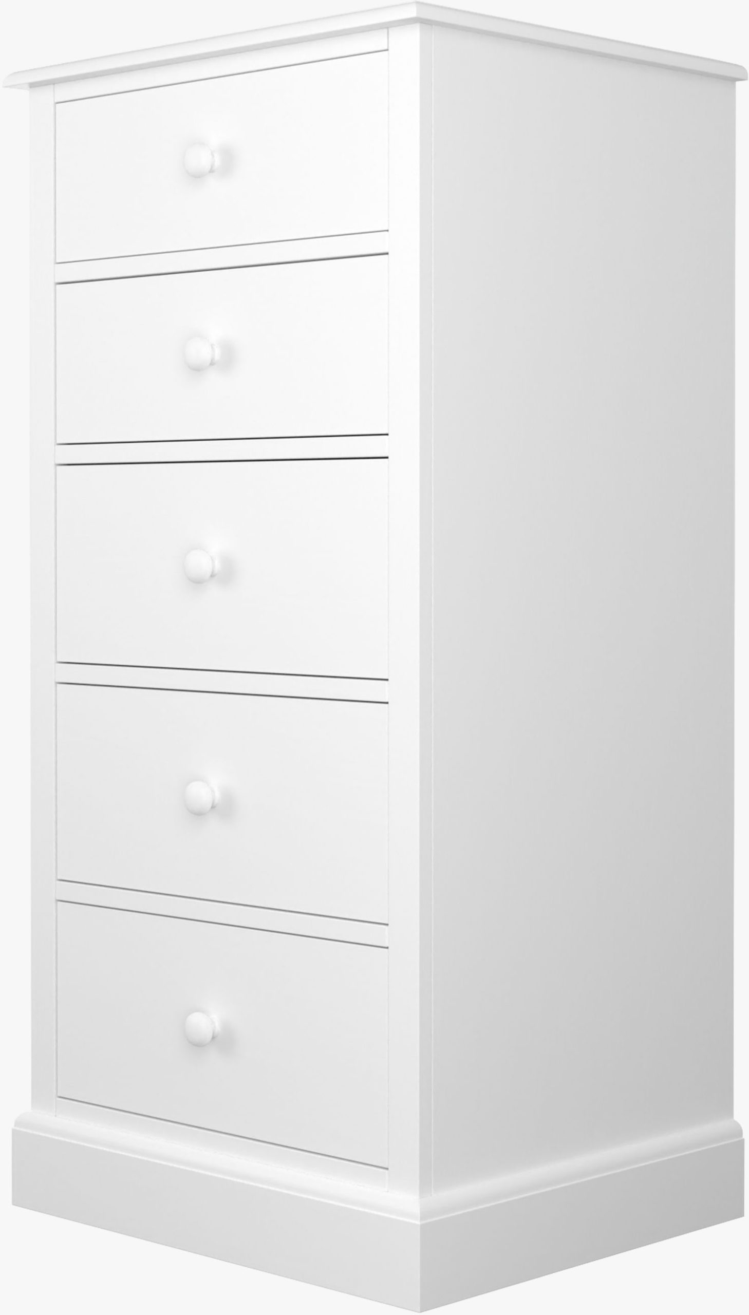 Laura Ashley Ashwell 5 Drawer Tall Chest in Cotton White