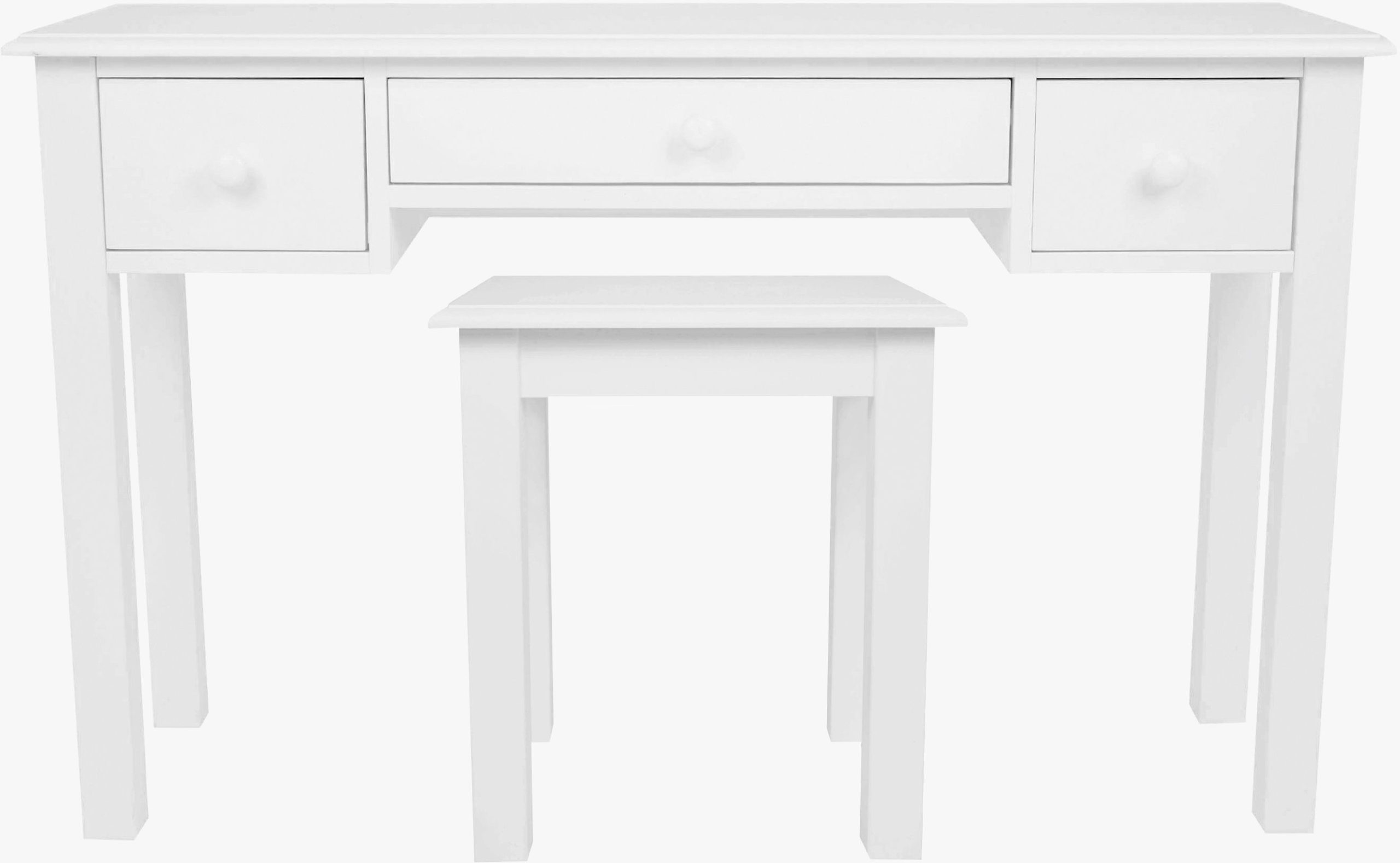 Laura Ashley Ashwell 3 Drawer Dressing Table & Stool in Cotton White