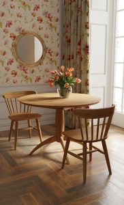 Laura Ashley Brecon Extending Round Dining Table in Oak | Shackletons