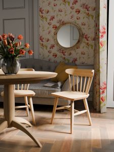 Laura Ashley Brecon Pair of Dining Chairs in Oak | Shackletons