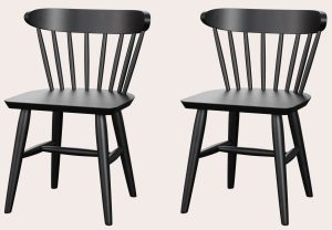 Laura Ashley Brecon Pair of Dining Chairs in Black | Shackletons