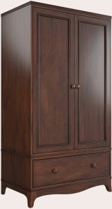 Laura Ashley Broughton 2 Door 1 Drawer Wardrobe in Dark Finish | Shackletons