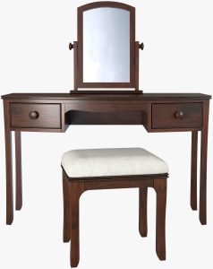 Laura Ashley Broughton 2 Drawer Dressing Table Set in Dark Finish | Shackletons