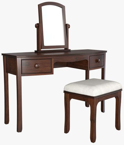 Laura Ashley Broughton 2 Drawer Dressing Table Set in Dark Finish