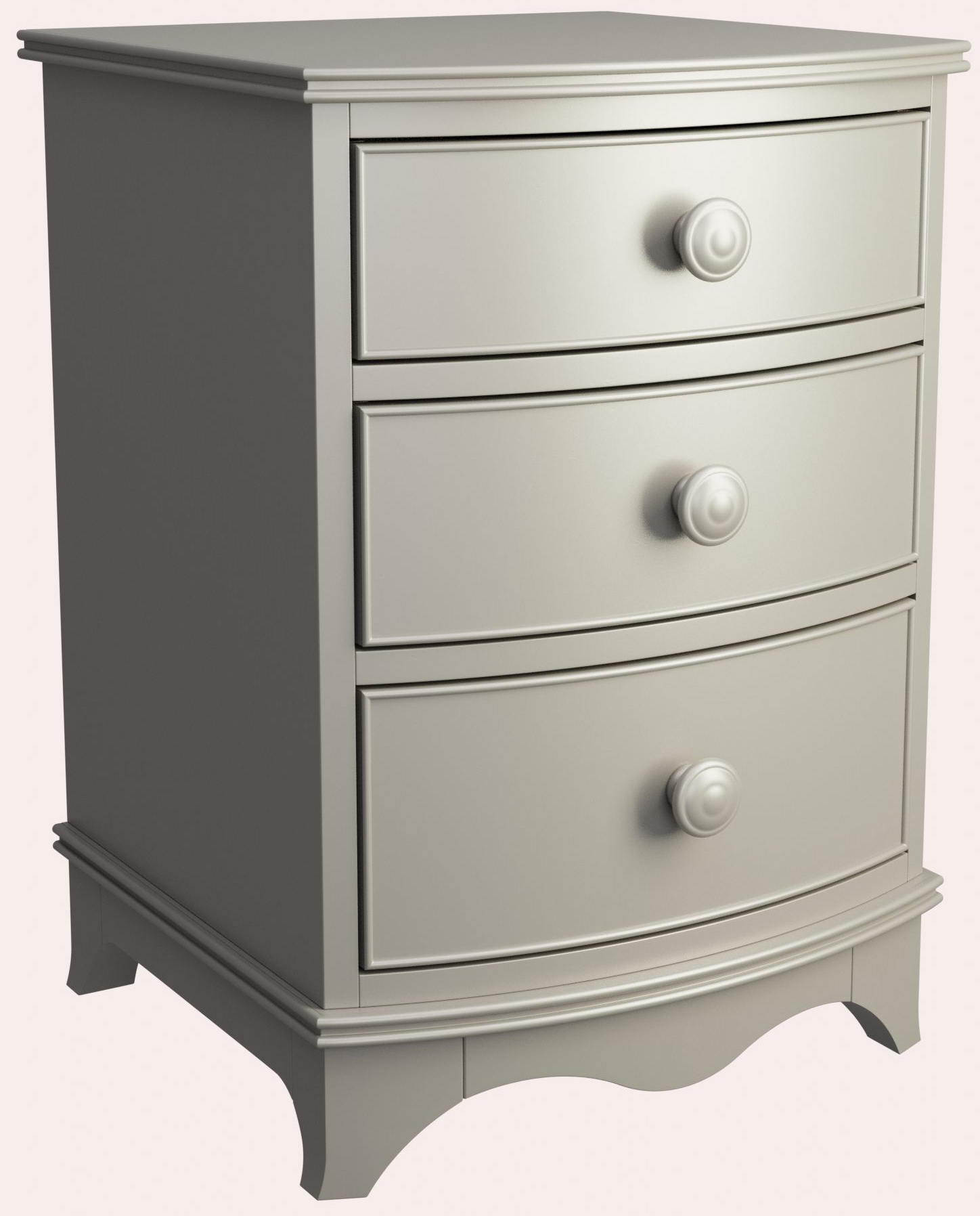 Laura Ashley Broughton 3 Door Bedside Chest in Pale French Grey