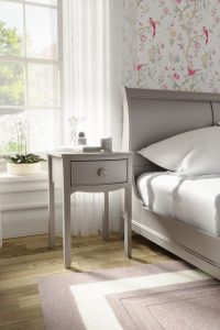 Laura Ashley Broughton Bedside Table in Pale French Grey | Shackletons