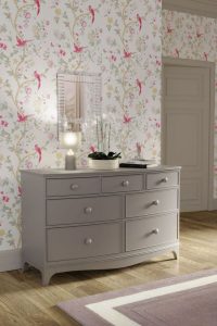 Laura Ashley Broughton 3 over 4 Drawer Chest in Pale French Grey | Shackletons