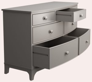 Laura Ashley Broughton 3 over 4 Drawer Chest in Pale French Grey | Shackletons