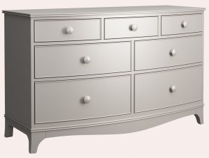 Laura Ashley Broughton 3 over 4 Drawer Chest in Pale French Grey | Shackletons