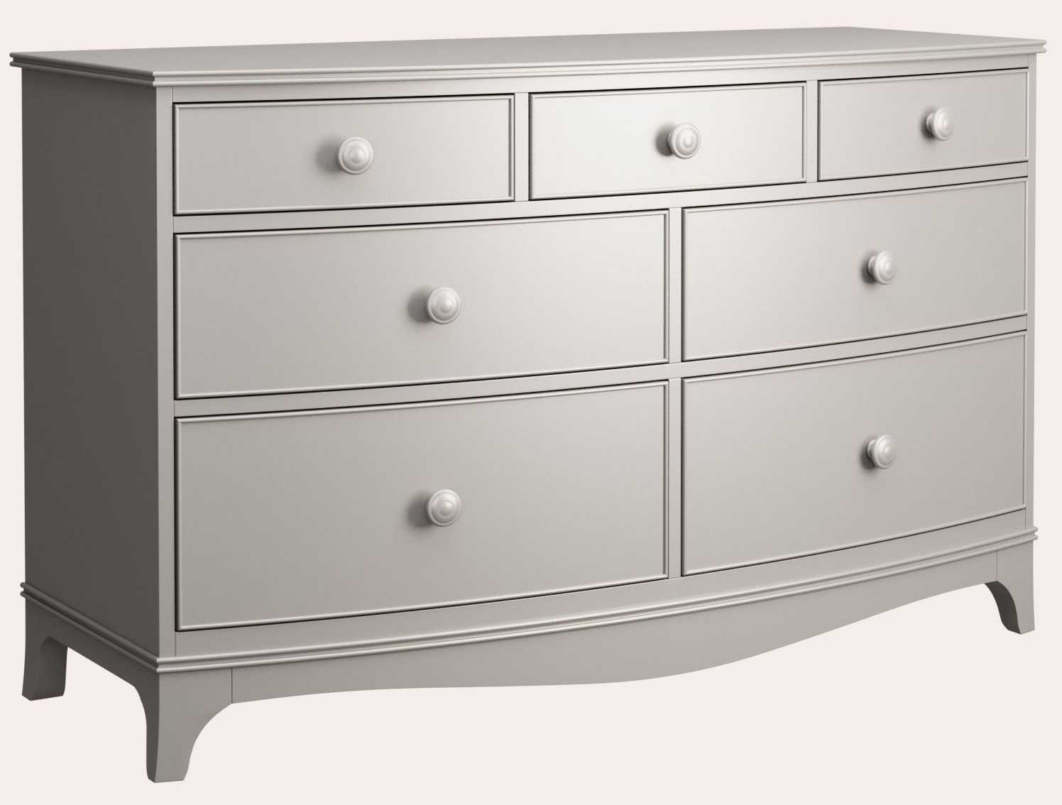 Laura Ashley Broughton 3 over 4 Drawer Chest in Pale French Grey