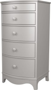 Laura Ashley Broughton 5 Drawer Tall Chest in Pale French Grey | Shackletons