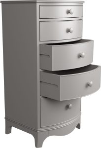 Laura Ashley Broughton 5 Drawer Tall Chest in Pale French Grey | Shackletons