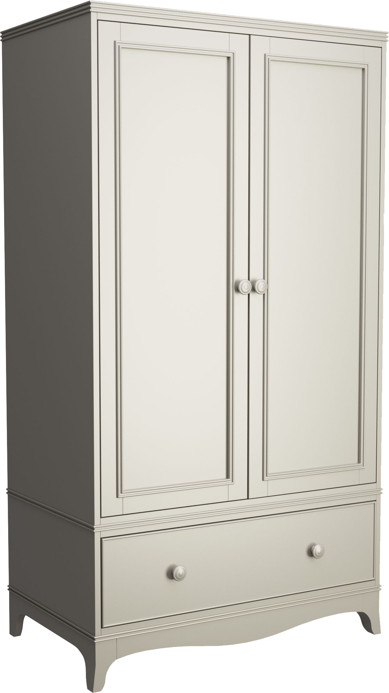 Laura Ashley Broughton 2 Door 1 Drawer Wardrobe in Pale French Grey