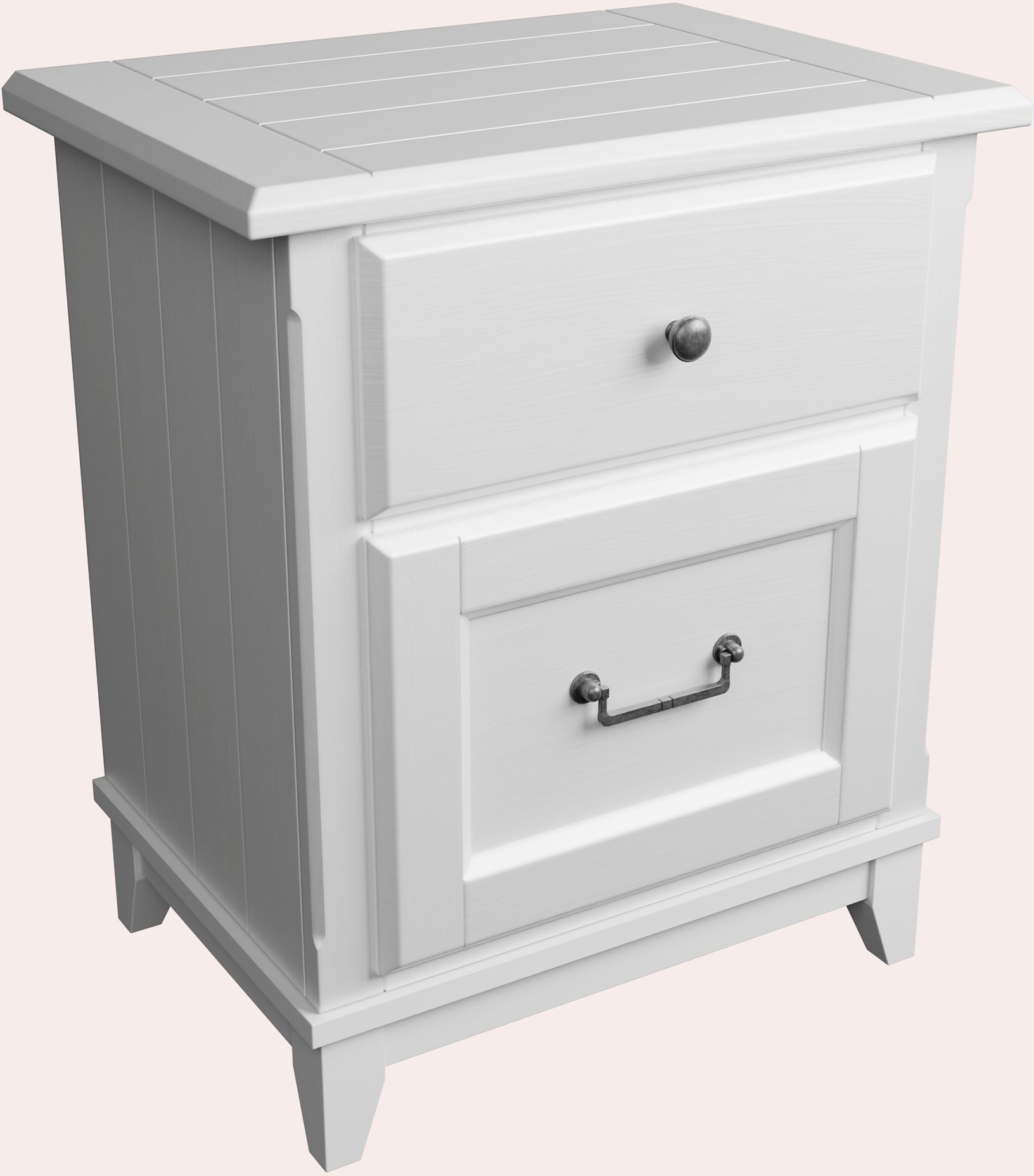 Laura Ashley Devon 2 Drawer Bedside Chest in White