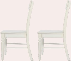 Laura Ashley Dorset Pair of Dining Chairs in White | Shackletons