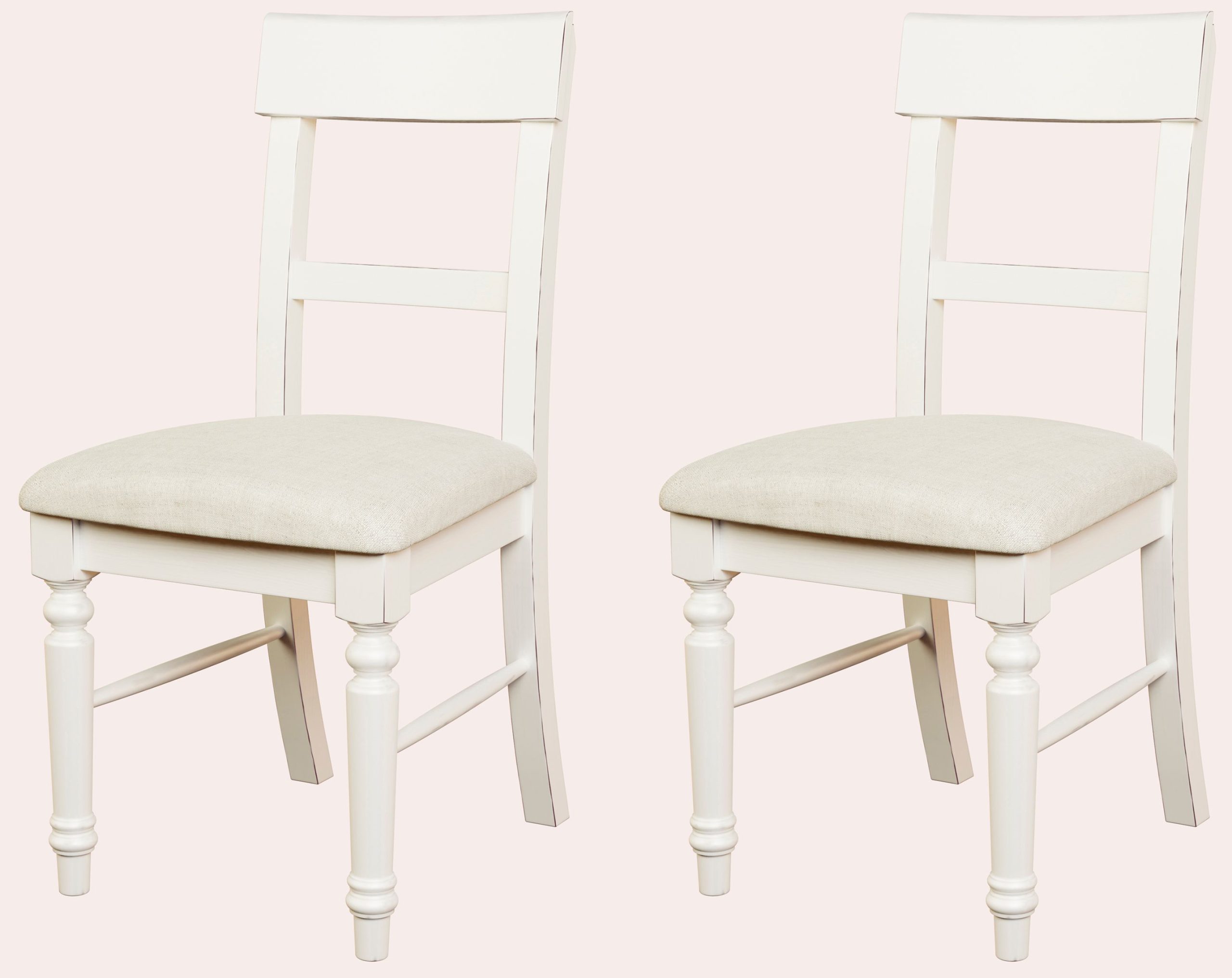 Laura Ashley Dorset Pair of Upholstered Dining Chairs in White