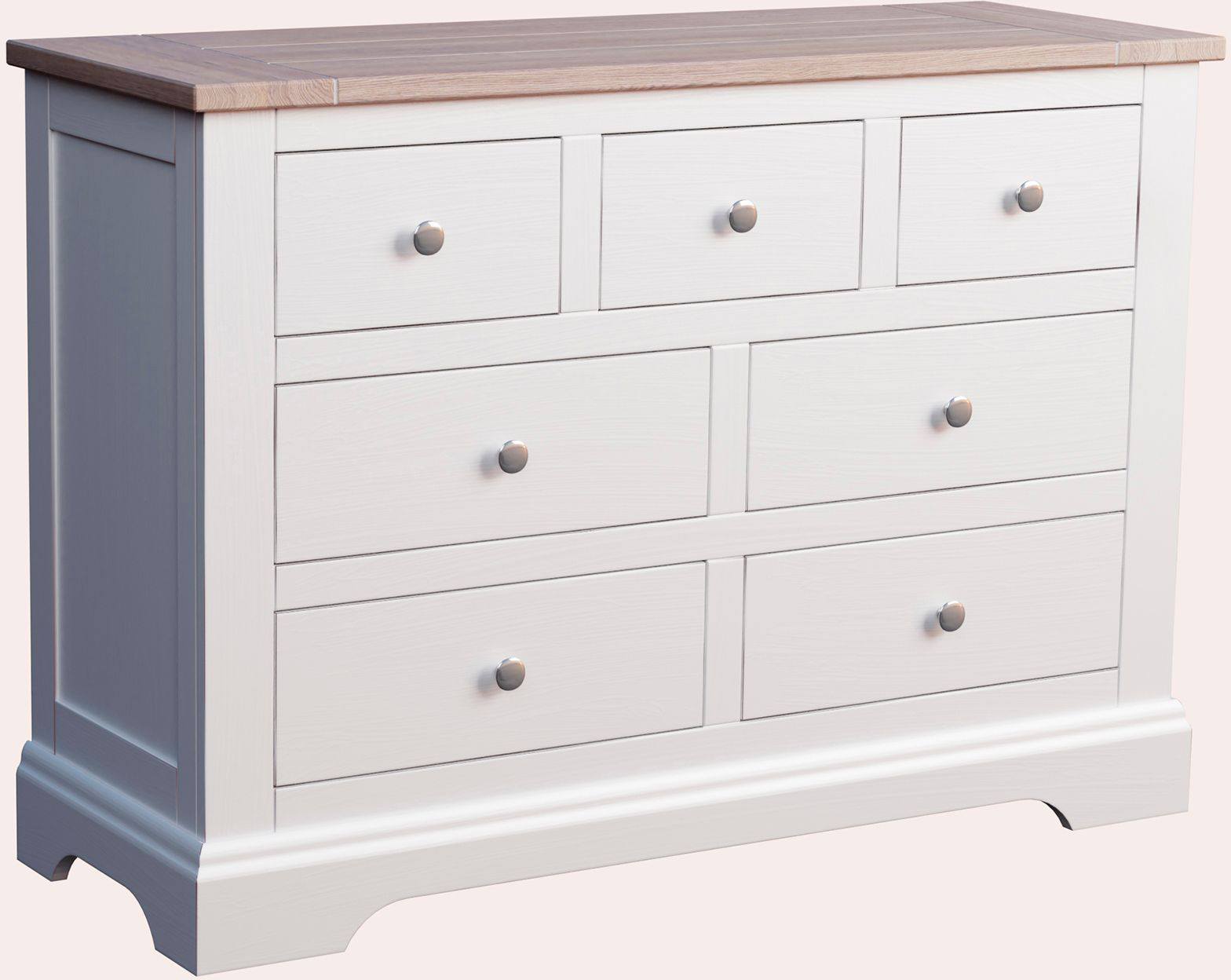 Laura Ashley Dorset 3+4 Drawer Chest in White