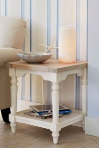 Laura Ashley Dorset Side Table in White | Shackletons