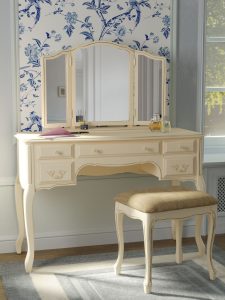 Laura Ashley Provencale Ivory 5 Drawer Dressing Table and Stool Set | Shackletons