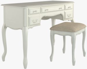 Laura Ashley Provencale Ivory 5 Drawer Dressing Table and Stool Set | Shackletons