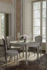 Laura Ashley Provencale Dove Grey Round Dining Table | Shackletons