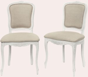 Laura Ashley Provencale Dove Grey Pair of Dining Chairs in Adele | Shackletons