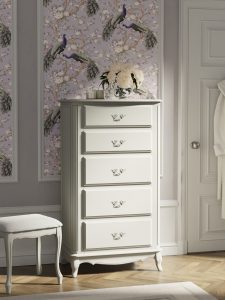 Laura Ashley Provencale Dove Grey 5 Drawer Tall Chest | Shackletons