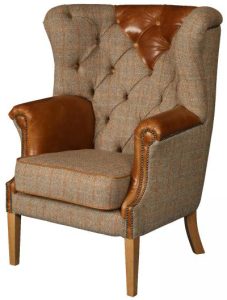 Buckingham Wingback Armchair in Hunting Lodge Harris Tweed | Shackletons