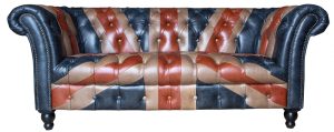 Chester Union Jack 2 Seat Chesterfield Sofa in Leather | Shackletons