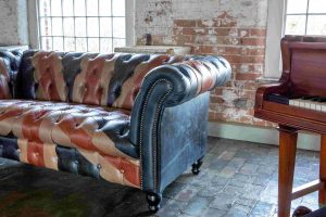 Chester Union Jack 2 Seat Chesterfield Sofa in Leather | Shackletons