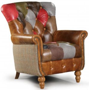 Alderley Patchwork Armchair in Patchwork Leather | Shackletons