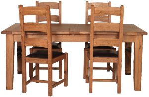 Carlton Furniture Rustic Manor 1500 Extending Dining Table and 4 Chairs | Shackletons