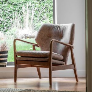 Gallery Direct Jensen Armchair Brown Leather | Shackletons