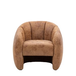 Gallery Direct Atella Tub Chair Antique Tan Leather | Shackletons