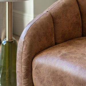 Gallery Direct Atella Tub Chair Antique Tan Leather | Shackletons