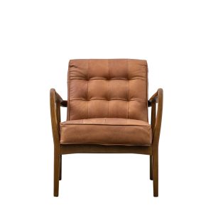 Gallery Direct Humber Armchair Vintage Brown Leather | Shackletons