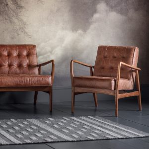 Gallery Direct Humber Armchair Vintage Brown Leather | Shackletons