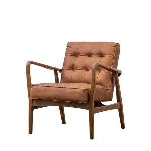 Gallery Direct Humber Armchair Vintage Brown Leather | Shackletons