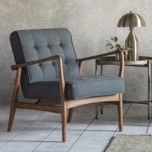 Gallery Direct Humber Armchair Dark Grey Linen | Shackletons