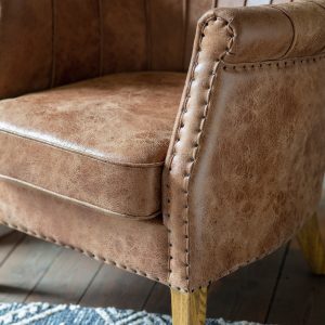 Gallery Direct Hickman Armchair Brown Leather | Shackletons