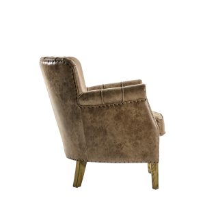 Gallery Direct Hickman Armchair Brown Leather | Shackletons