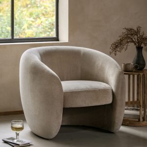 Gallery Direct Curvo Armchair Cream | Shackletons