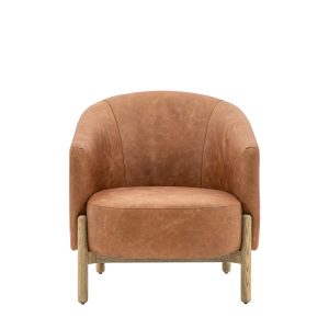 Gallery Direct Tindon Armchair Vintage Brown Leather | Shackletons