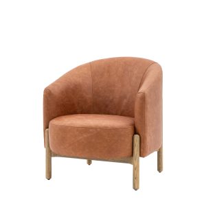 Gallery Direct Tindon Armchair Vintage Brown Leather | Shackletons