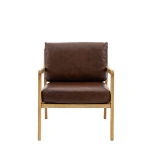 Gallery Direct Cortona Armchair Antique Brn Leather | Shackletons