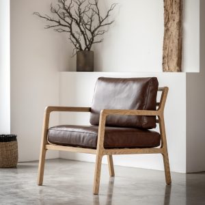 Gallery Direct Cortona Armchair Antique Brn Leather | Shackletons